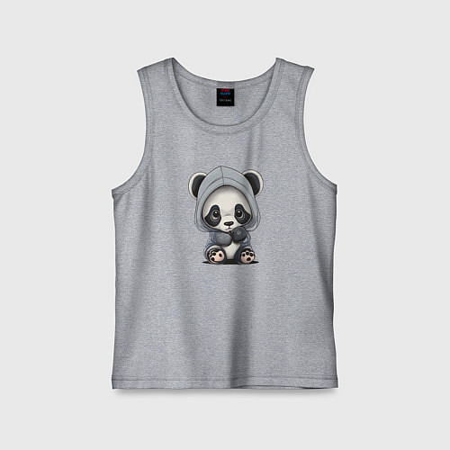 Детская майка Грустная панда / Меланж – фото 1
