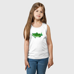 Майка детская хлопок Зелёная рыбка, цвет: белый — фото 2