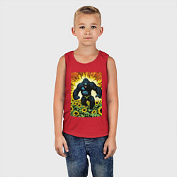 Майка детская хлопок Разъяренная горилла, цвет: красный — фото 2
