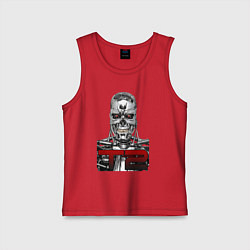 Майка детская хлопок Terminator 2 T800, цвет: красный
