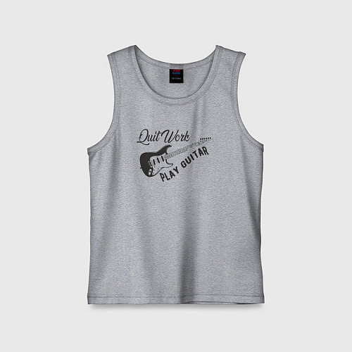 Детская майка Бросай работу, играй на гитаре / Меланж – фото 1