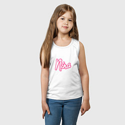 Майка детская хлопок Нина в стиле барби - объемный шрифт, цвет: белый — фото 2