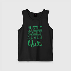 Майка детская хлопок Hustle hit never quit, цвет: черный