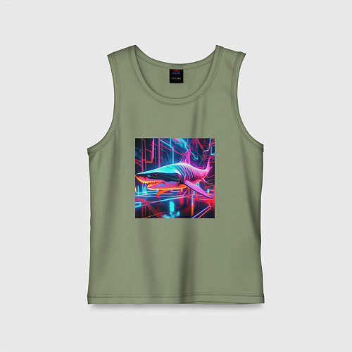 Детская майка Неоновая акула / Авокадо – фото 1