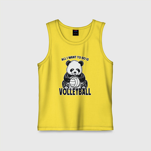 Детская майка Panda volleyball / Желтый – фото 1