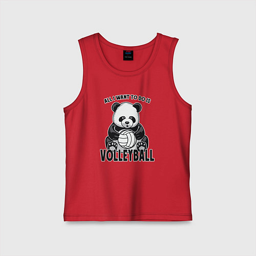 Детская майка Panda volleyball / Красный – фото 1