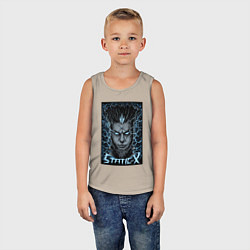 Майка детская хлопок Static-X - Wayne head, цвет: миндальный — фото 2