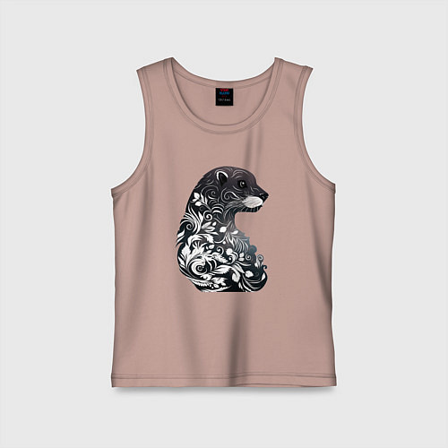 Детская майка Цветочная выдра / Пыльно-розовый – фото 1