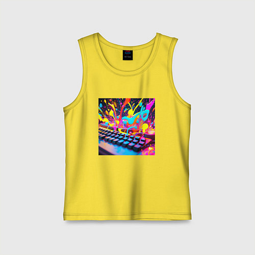 Детская майка Яркая клавиатура / Желтый – фото 1