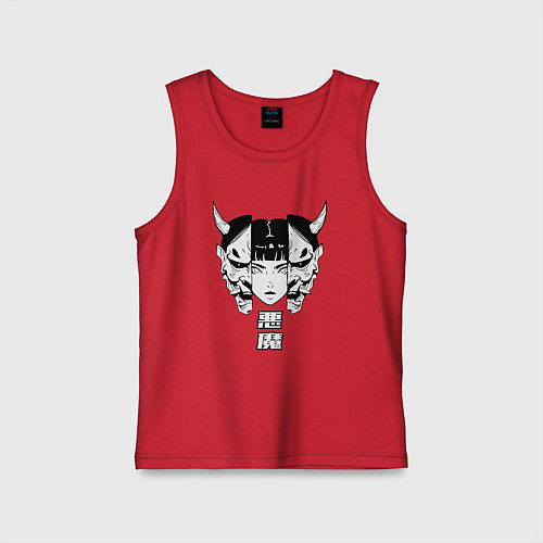 Детская майка Маска демона Они / Красный – фото 1