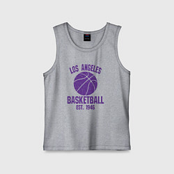 Майка детская хлопок Basketball Los Angeles, цвет: меланж