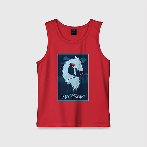 Детская майка Мононоке волчица / Красный – фото 1