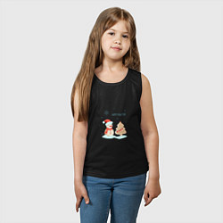 Майка детская хлопок Снеговик с имбирной ёлкой, цвет: черный — фото 2