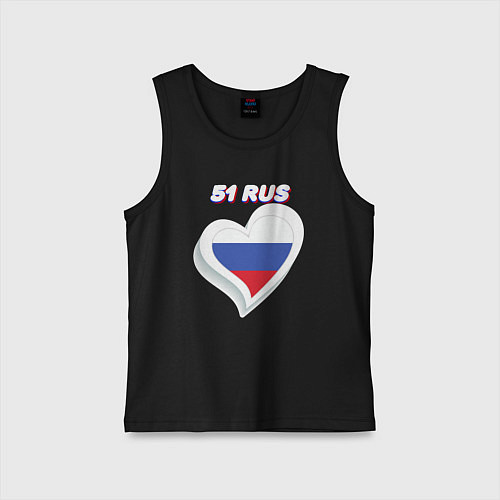 Детская майка 51 регион Мурманская область / Черный – фото 1