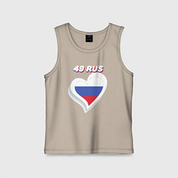 Майка детская хлопок 49 регион Магаданская область, цвет: миндальный