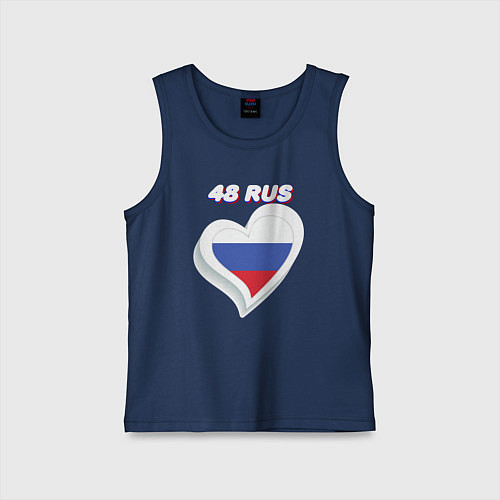 Детская майка 48 регион Липецкая область / Тёмно-синий – фото 1