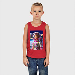 Майка детская хлопок Барби - крутой космонавт, цвет: красный — фото 2
