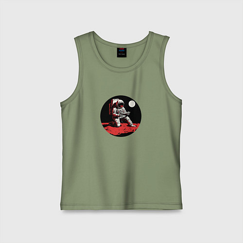 Детская майка Космонавт ест пиццу на Марсе / Авокадо – фото 1