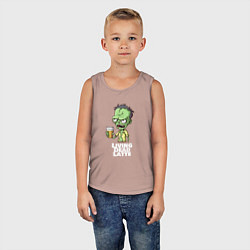 Майка детская хлопок Зомби кофе, цвет: пыльно-розовый — фото 2