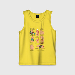 Майка детская хлопок Капибары зимой, цвет: желтый