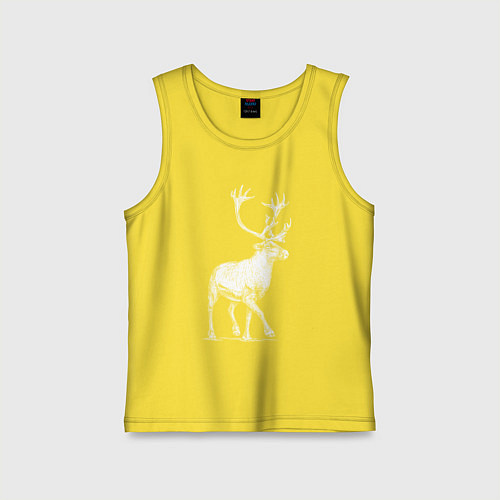 Детская майка Северный олень белый спереди / Желтый – фото 1