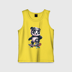 Майка детская хлопок Cool panda on a skateboard - extreme, цвет: желтый