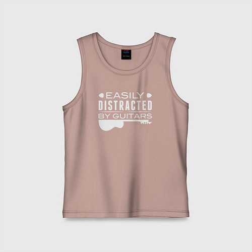 Детская майка Легко отвлекаюсь на гитары / Пыльно-розовый – фото 1