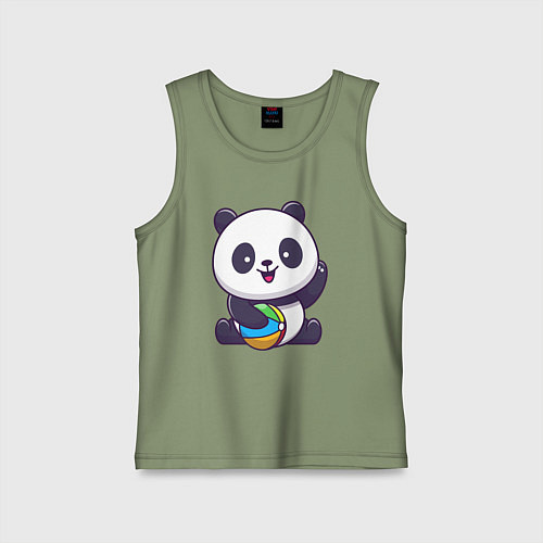 Детская майка Панда с мячиком / Авокадо – фото 1