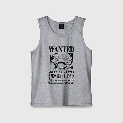 Детская майка Листовка Луффи 5 гир йонко One Piece / Меланж – фото 1