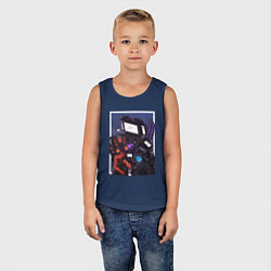 Майка детская хлопок ТВ Мен со Спикерменом и Камераменом, цвет: тёмно-синий — фото 2