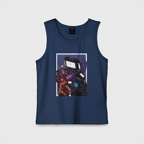 Детская майка ТВ Мен со Спикерменом и Камераменом / Тёмно-синий – фото 1