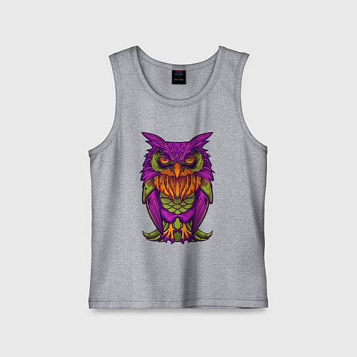 Детская майка Purple owl / Меланж – фото 1