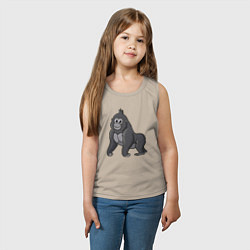 Майка детская хлопок Милая горилла, цвет: миндальный — фото 2