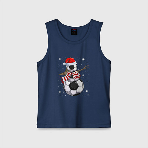 Детская майка Soccer snowman / Тёмно-синий – фото 1