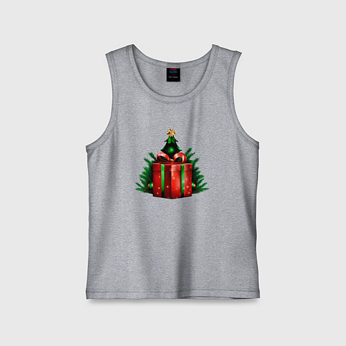 Детская майка Рождественский подарок / Меланж – фото 1