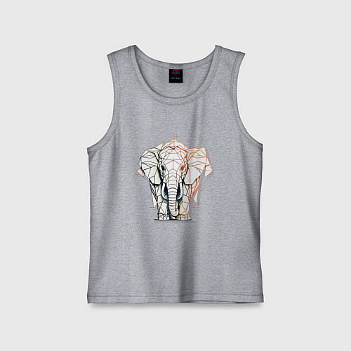 Детская майка Слон в геометрическом стиле / Меланж – фото 1