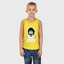 Майка детская хлопок Dios Diego Maradona, цвет: желтый — фото 2