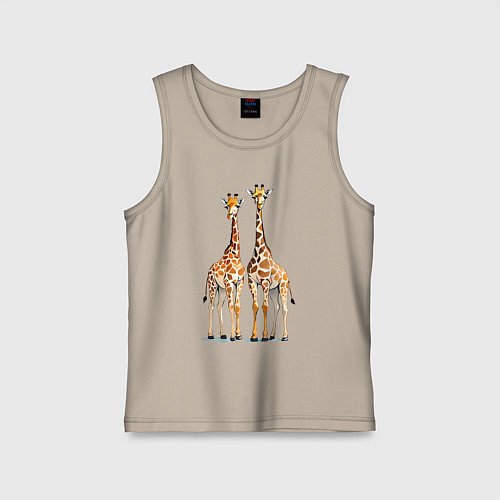 Детская майка Друзья-жирафы / Миндальный – фото 1