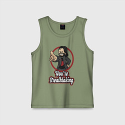 Майка детская хлопок Vault Keanu Reeves, цвет: авокадо