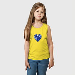 Майка детская хлопок Синее алмазное сердце, цвет: желтый — фото 2