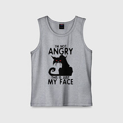 Майка детская хлопок I am not angry cat, цвет: меланж