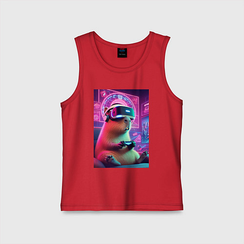 Детская майка Каппи в виртуальном шлеме / Красный – фото 1