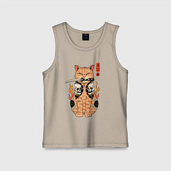 Детская майка Огненный кот якудза самурай