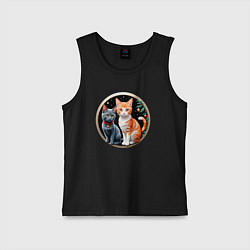 Детская майка Два котика ждут Новый Год