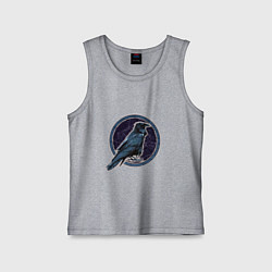 Майка детская хлопок Ворон черный, цвет: меланж