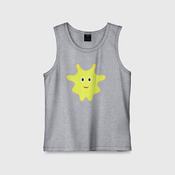 Майка детская хлопок Жёлтый веселый персонаж, цвет: меланж
