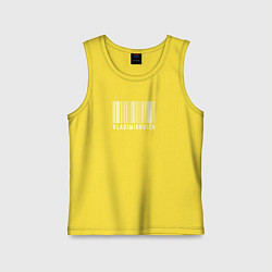 Майка детская хлопок Владимирович, цвет: желтый