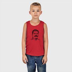 Майка детская хлопок Сталин улыбается, цвет: красный — фото 2