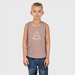 Майка детская хлопок 30 Seconds to mars логотип треугольник, цвет: пыльно-розовый — фото 2