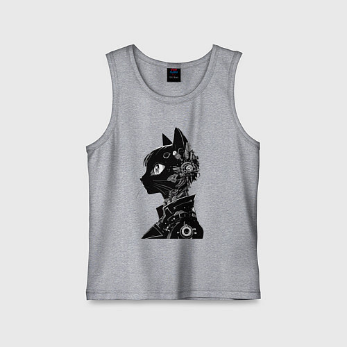 Детская майка Кибер кошечка - аниме / Меланж – фото 1